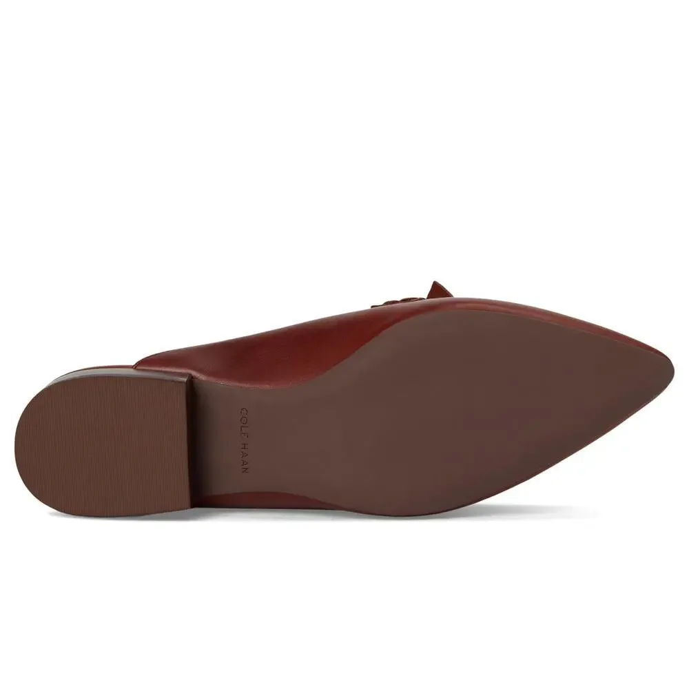 COLE HAAN WOMENS PIPER BOW MULE, DARK CUOIO LEATHER, 9.5-B US